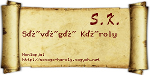 Sóvágó Károly névjegykártya